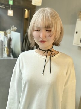 ジィルム 高崎西口店(XELM) ホワイトブロンド×裾カラー