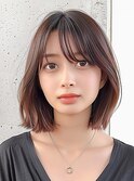 ナチュラルボブ／前髪あり／20代30代40代50／代切りっぱなしボブ