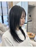 表参道酸性ストレートパーマ艶髪ミディアム髪質改善ベージュ40代