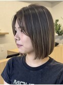 ハイライト*ボブ*ヘイリーボブ*白髪ぼかし*ショートボブ