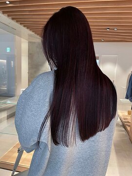 透明感バイオレットブラウン/ロング/ストレート