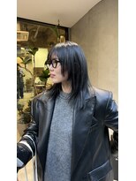 オムズ(OM's) レイヤーカット/顔まわりカット/オリーブグレー/前髪