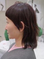 ピークアブー 原宿ハラカド(PEEK-A-BOO)&nbsp;ミディアムボブマッシュ前髪ワイドバング赤髪レッドくせ毛多毛