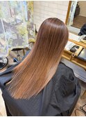 白髪ぼかし×ピンクベージュ