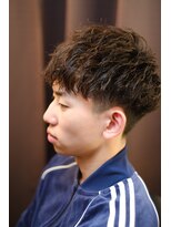 アモ(Amo) 【新富町】メンズツーブロックツイストパーマ