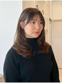 透明感ブラウングレージュ/ナチュラル/ハッシュカット