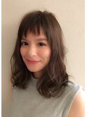 ショートバングが可愛いセミロング 担当本田