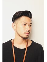 メリケンバーバーショップ フクオカ(MERICAN BARBERSHOP FUK)&nbsp;サイドパートショートセミウェットワイルドツーブロックテクノ23