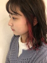 ヘアーエスクールフェイス(hair S. COEUR face) ピンクインナーカラー/大人ピンク/耳かけスタイル