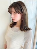 松宮錦糸町ヨシンモリココアベージュ前髪パーマミディアムウルフ