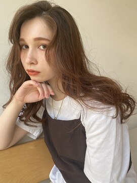 ルーイ(LOUIE) かきあげ韓国風ロング/ウォームブラウン