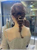 結婚式　ヘアセット　編みおろし