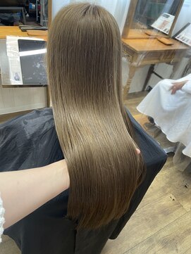 アンダーバーホワイトモデ 河内長野(_WHITE mode) ◎ミルクティーベージュワンブリーチカラー２０代３０代オススメ