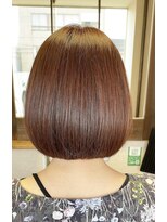 ヘアーズ はれるや(hair's) ナチュラル大人可愛いミニボブ暖色カラー艶髪大人ショートボブ