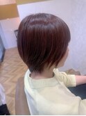 20代30代40代前下がりショート艶感ナチュラルブラウン