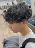 ツイストスパイラルパーマセンターパートツイストパーマウルフ
