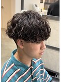 大分メンズ波巻きスパイラルパーママッシュ刈り上げツーブロック