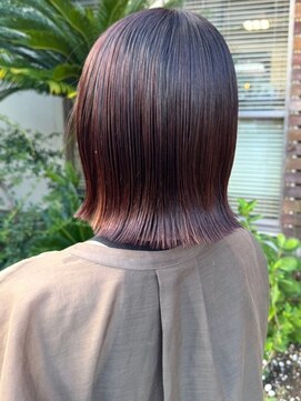ナカオコアフュール(NAKAO COIFFURE) ぱつっとボブ　外ハネボブ　マロンブラウン　髪質改善
