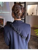 編み込みお呼ばれアレンジ♪