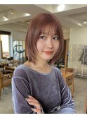 レイヤー　レイヤーボブ　顔まわりレイヤー　似合わせ　暖色