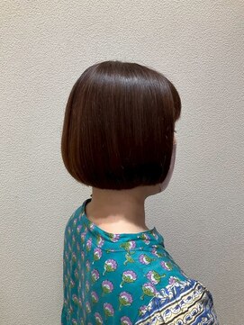 アクセ ココアブラウン×大人のオン眉ミニボブ美シルエット30代40代50代