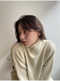 ベリーショート切りっぱなしボブヘアカラーアッシュグレー前髪