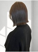 外ハネボブ くすみカラー オリーブベージュ 透明感カラー