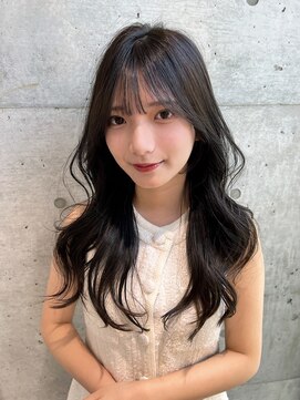 ロンドメリア 天神大名店(Lond Melia) 黒髪カタログ/オリーブグレー/小顔に見せるヘア/クラゲヘアー