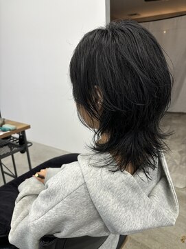 朝楽5分セットのウルフレイヤーパーマ