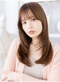 レイヤーカット/顔周りレイヤー/ハッシュカット/マロンブラウンg