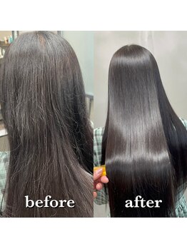 アレンヘアー 梅田店(ALLEN hair)の写真/HEPから徒歩2分/半個室でゆったり空間/髪質改善、縮毛矯正、酸性ストレートのメニューが豊富で大人気