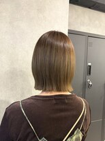 ザザ ZA/ZA 神楽坂&nbsp;透明感◎オリーブベージュ×切りっぱなしボブ