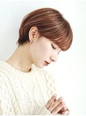 切りっぱなしショート・ボブ/絶壁解消/前髪なし/40代/30代/丸顔