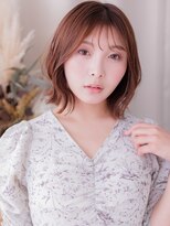 カバーヘア ブリス 志木南口駅前店(COVER HAIR bliss)&nbsp;シースルー前髪ハッシュカットピンクミルクティーブラウン30代a