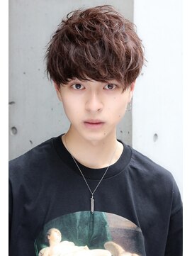 ネイビー(NAVY) シアオーバーマッシュ 無造作パーマ ワイルドツーブロック