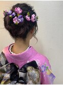 お団子ヘアでキレイうなじ美人◎結婚式 お呼ばれ 撮影 成人式