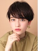 フレンチマッシュショート/前髪深め分け目なし/30代・40代
