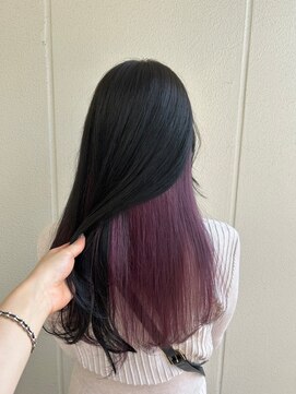 ガリカ シーム(Gallica/SEAM) 【桑原雪音】韓国風インナーカラー/暗髪グレージュ×艶感ピンク