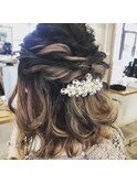 ヘアセット/ヘアアレンジ/インナーカラー/ハーフアップ/結婚式