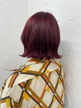 プライズ 表参道原宿店(prize) ベビーピンクボルドーピンクボブダブルカラーブリーチ原宿韓国