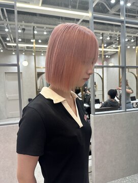 ロンド レア 天神大名店(Lond Le’a) デザインカラー/レイヤーカット/ウェットヘア/オリーブベージュ