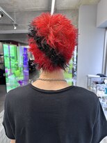 レコ 渋谷(LECO) レッドスパイキー×ローライトブラックスパイキーショート