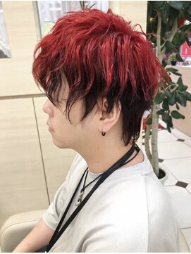 ヴィーヴォ 深江橋店(VIVO) 【VIVO】ツートンカラー レイヤーウルフ アンブレラカラーレッド