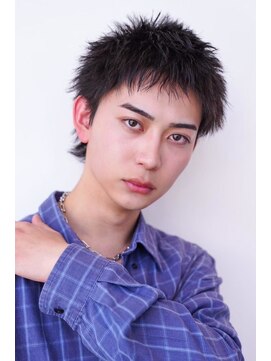 ケアリー 練馬(Carelly) ツイストパーマ七三オールバックマッシュウルフスリークショート