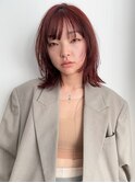 オレンジカラーレッドカラー暖色ピンクブラウン暖色赤髪レイヤー