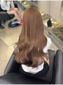 韓国 くびれロング レイヤー ワンホンヘア 小顔前髪