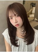美髪レイヤーカット顔周りレイヤーくびれミディアムレイヤー