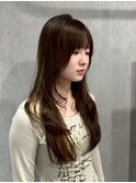 着物ヘア/大人ガーリー/ダークアッシュ/似合わせカット/渋谷