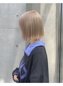 くびレイヤーエモージュ前髪モテベージュレイヤーミディ/高円寺