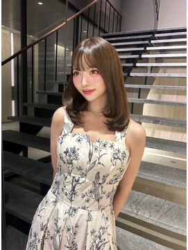 エヌ 大阪梅田茶屋町(enu) 【大阪梅田】くすみグレージュ×韓国風くびれ巻き